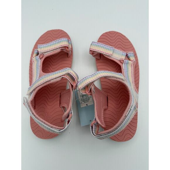 Cat & Jack Girls Rainbow Strap Play School Water Sports Sandals Size 5US Pink - Picture 2 of 5